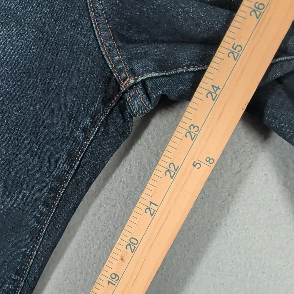 Express Slim High Rise Jeans Womens 2S‎ Dark Wash Distressed Denim Skinny